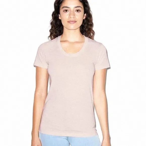 AMERICAN APPAREL || Tri-Blend Slim Fit Crewneck TriCreole Pink Size Small - Picture 3 of 13